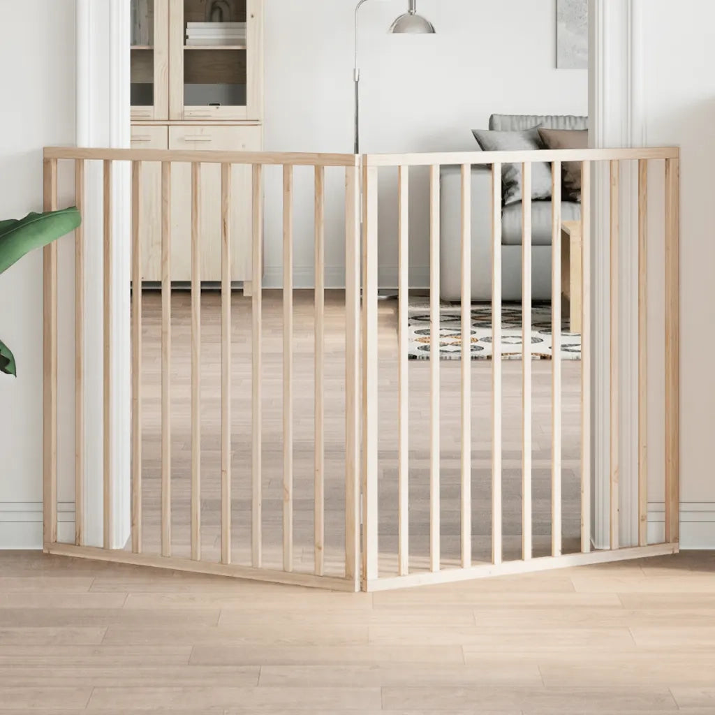 vidaXL Cancello per Cani Pieghevole 2 Pannelli 160 cm Legno di Pioppo