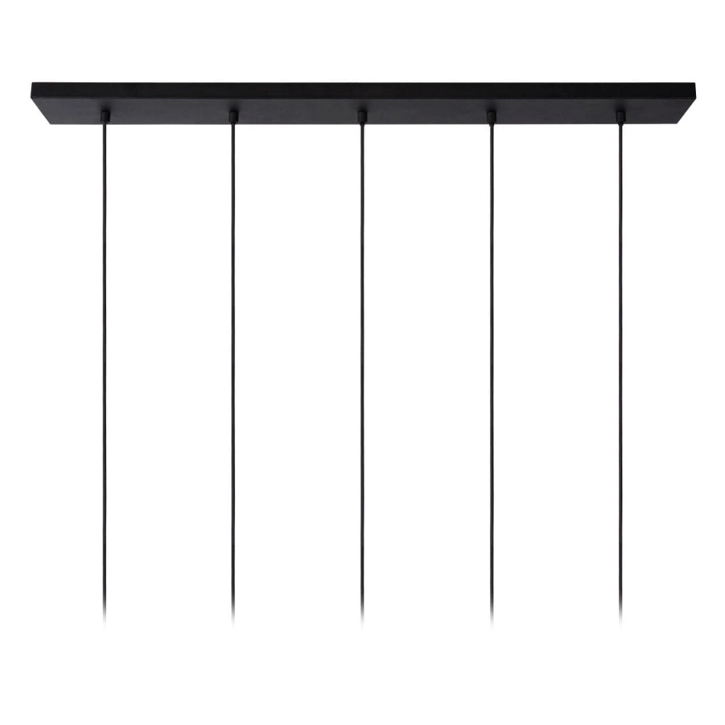 Lampadario Lucide Lionel 5 luci E27 nero dimmerabile