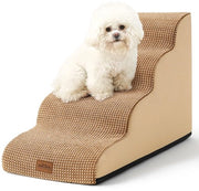 Trappola per cani per piccoli cani 50 cm, Trappola per cani per letto di alta qualità con spugna, Trappola per cani con fodera lavabile e pavimento antiscivolo, 40x72x50 cm, 4 gradini, marrone chiaro