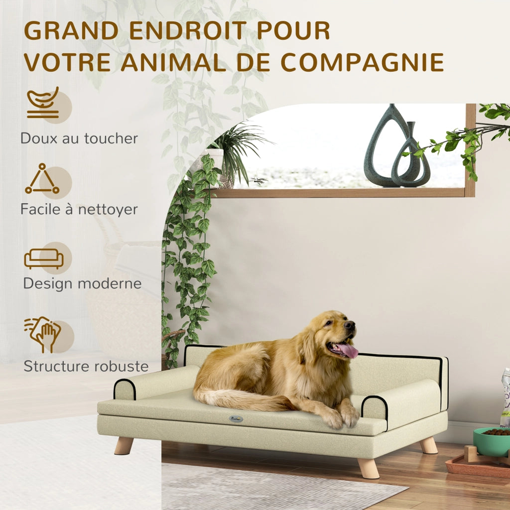 Divano per cani e gatti ¨C zephmum ¨C beige 100x62x32 cm