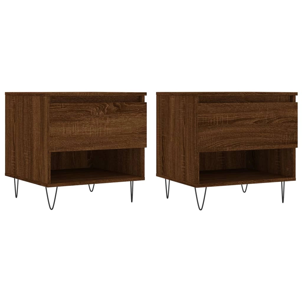 Tavolini Salotto 2pz Rovere Marrone 50x46x50 Legno Multistratocod mxl 78843