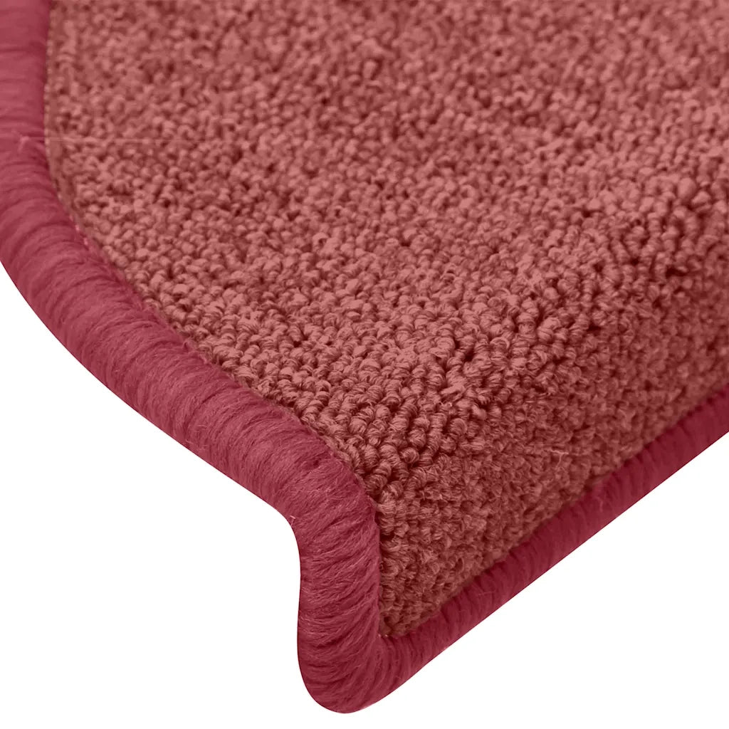 vidaXL Tappetini per scale 30 pz 65x24x4 cm Bordeaux Semicircolari Grandi
