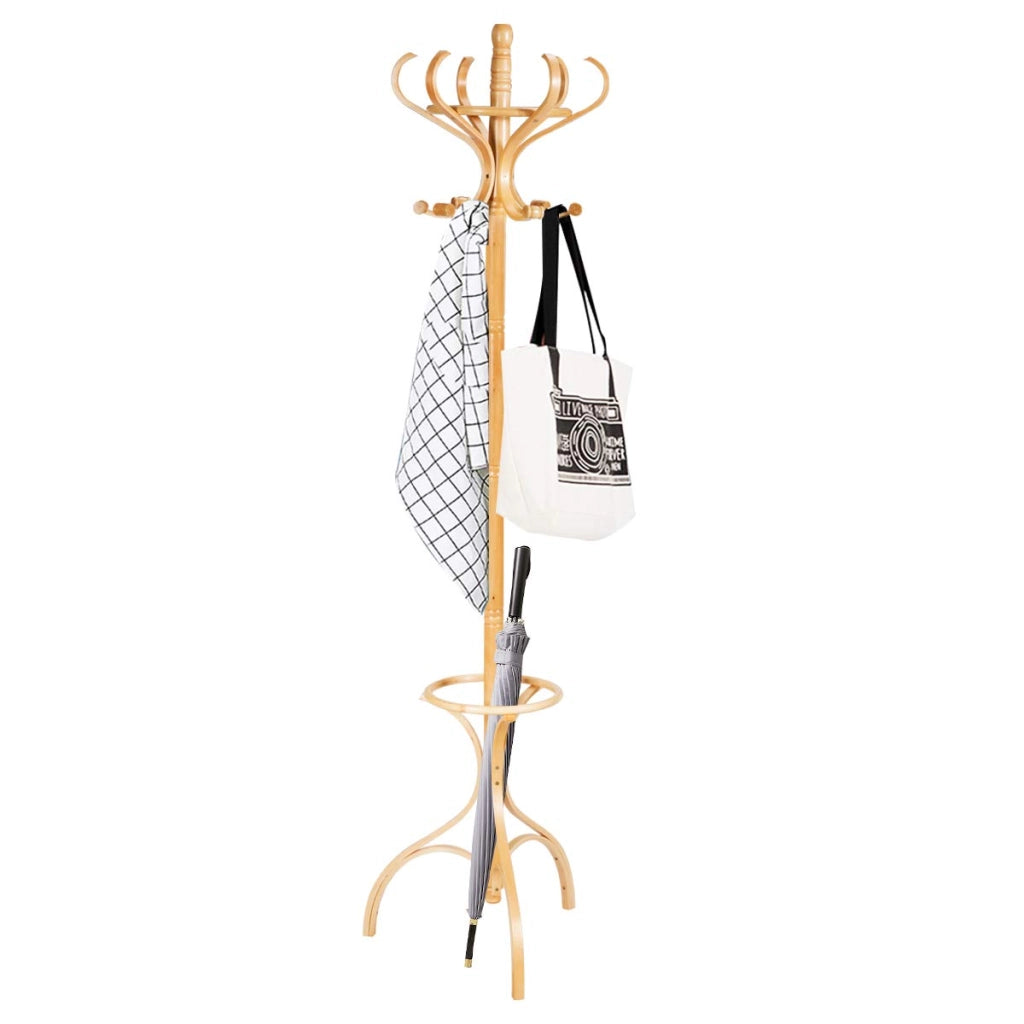 Appendiabiti da Terra, Appendi Cappotti, Porta Cappotti da Ingresso, 182 x 48 x 48 cm (Legno)