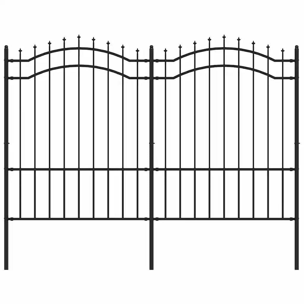 Recinzione da Giardino Woerden con Punta a Lancia Nera 240x150 cm in Acciaio 151082
