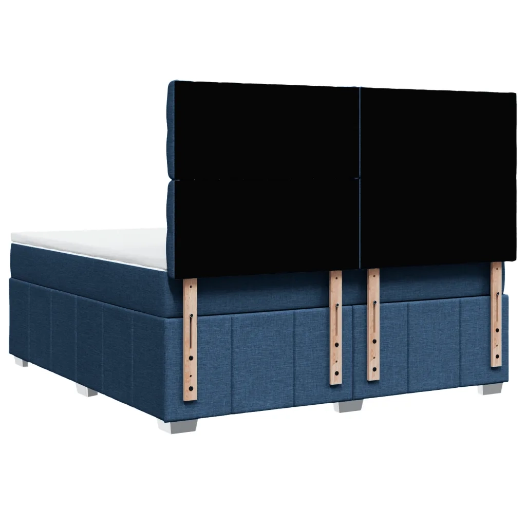vidaXL Giroletto a Molle con Materasso Blu 180x200 cm in Tessuto