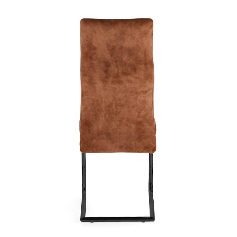 Set di 4 Sedie Imbottite in Velluto con Gambe in Acciaio - ASHER