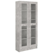 Armadietto Vetrina Grigio Cemento 82,5x30,5x185,5cm Multistrato CFW7592182