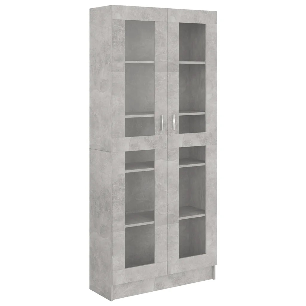 Armadietto Vetrina Grigio Cemento 82,5x30,5x185,5cm Multistrato CFW7592182