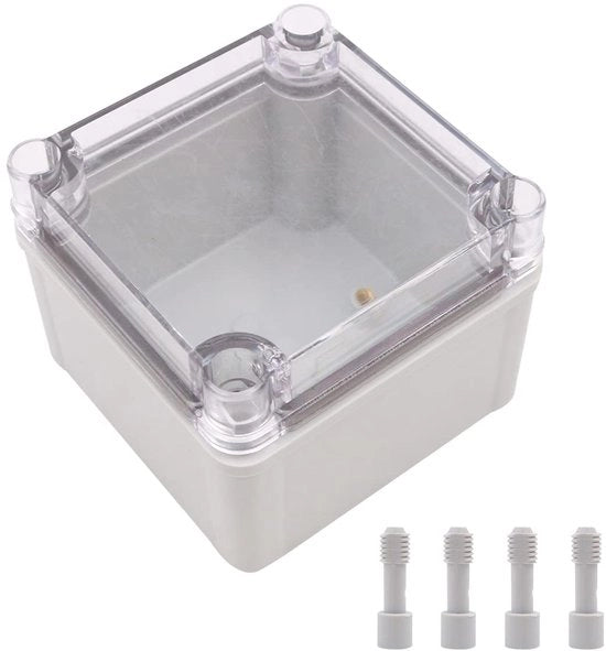 Scatola di Connettore Acqua-Resistente IP67 - Contenitore DIY in ABS - Scatola Transparente - 100 x 100 x 75 mm - Resistente ai Colpi