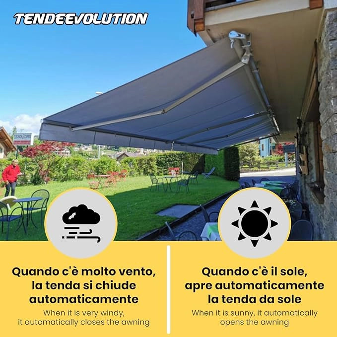 Motore Elettrico Professionale 100Kg/50Nm Silenzioso con Asta Soccorso, Centralina Sole-Vento, Telecomando - Tapparelle/Tende Sole Ø63mm