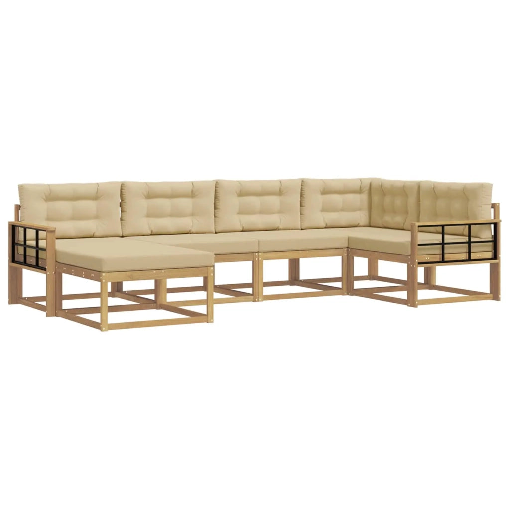 Set di divani da esterno 5 pcs Bianco e Beige Poliestere 3386702