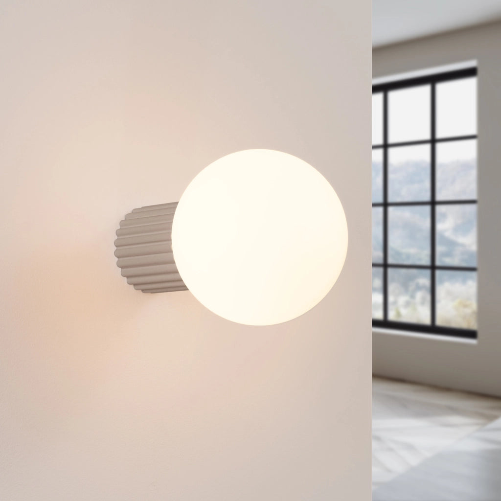 Applique Pure Lume SFERA taupe sfera vetro bianco G9 IP44