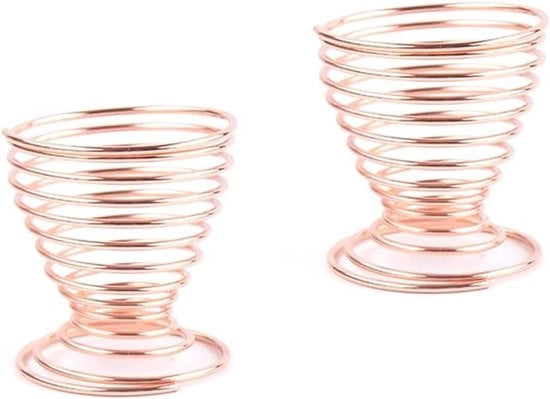 Accessori da cucina - 2 pezzi - Stantuffo a spirale in metallo per uova - Ciotole per uova - Contenitore per uova cotte - Posizionamento verticale - Accessori da cucina