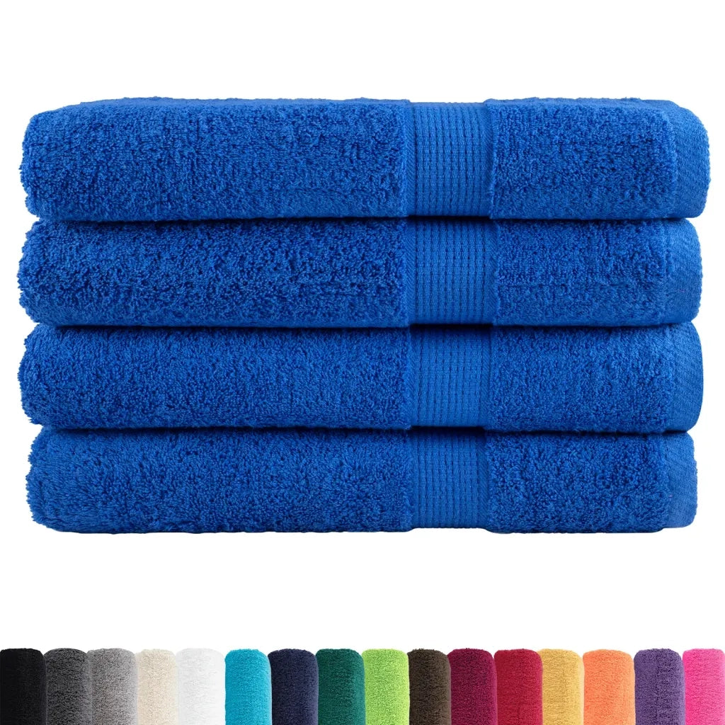 Asciugamani per sauna Premium SOLUND 4 pezzi Blu 80x200 cm 600 g/m² 137195