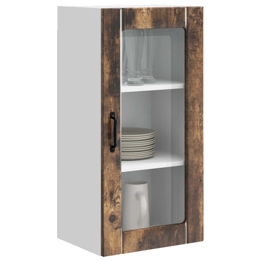 Mobile da cucina con porta 2 pz-Set di 2 Armadio da cucina Rovere fum¨¦ 40 x 31 x 80 cm