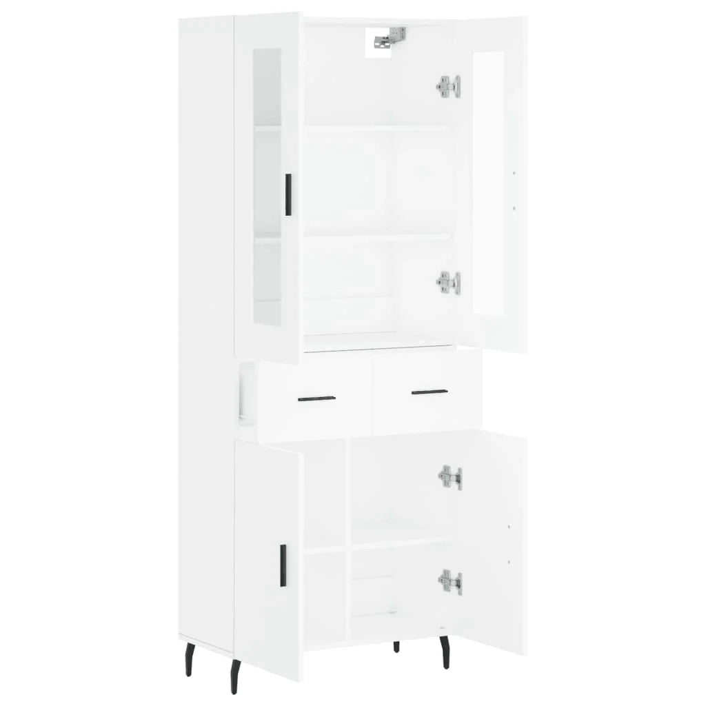 Buffet credenza cassettiera armadio mobile contenitore organizer cucina soggiorno salotto alto 69,5 x 34 x 180 cm legno ingegnerizzato bianco 02_0032642