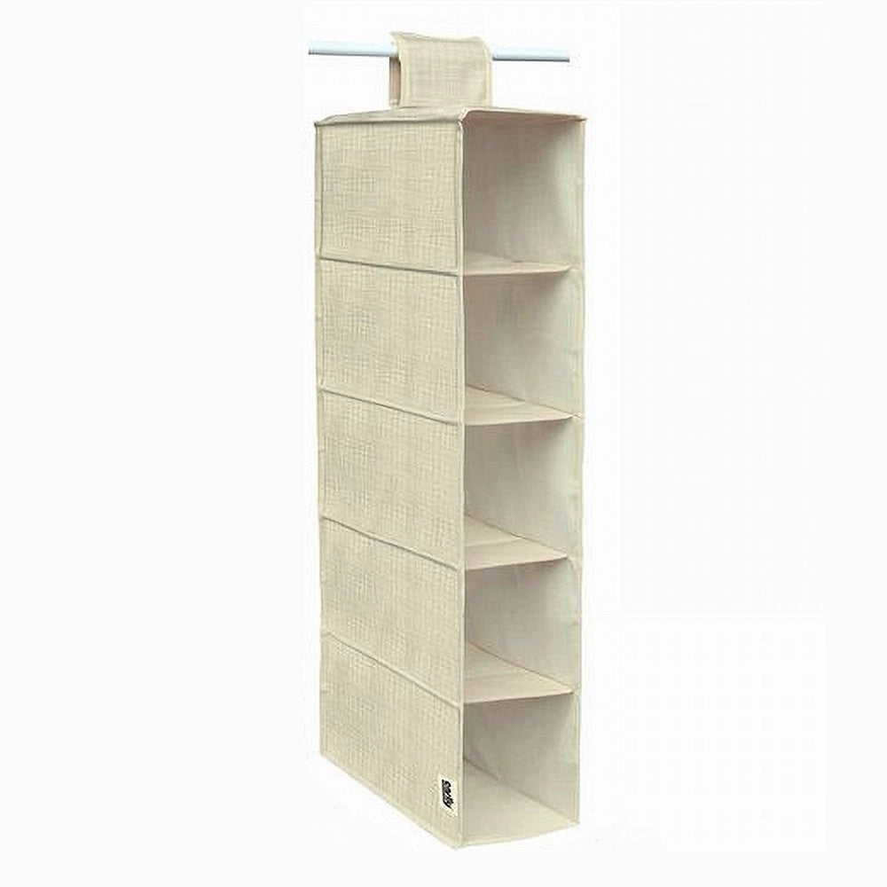 Trade Shop - Organizer Armadio Portatutto Appendibile Scarpe Borse 5 Ripiani 15x30x70cm 69704 -