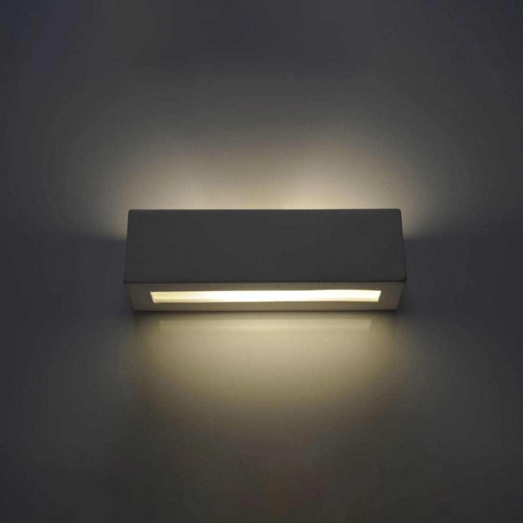 Applique ceramica bianca POLARO Pure Lume E27 dimmer
