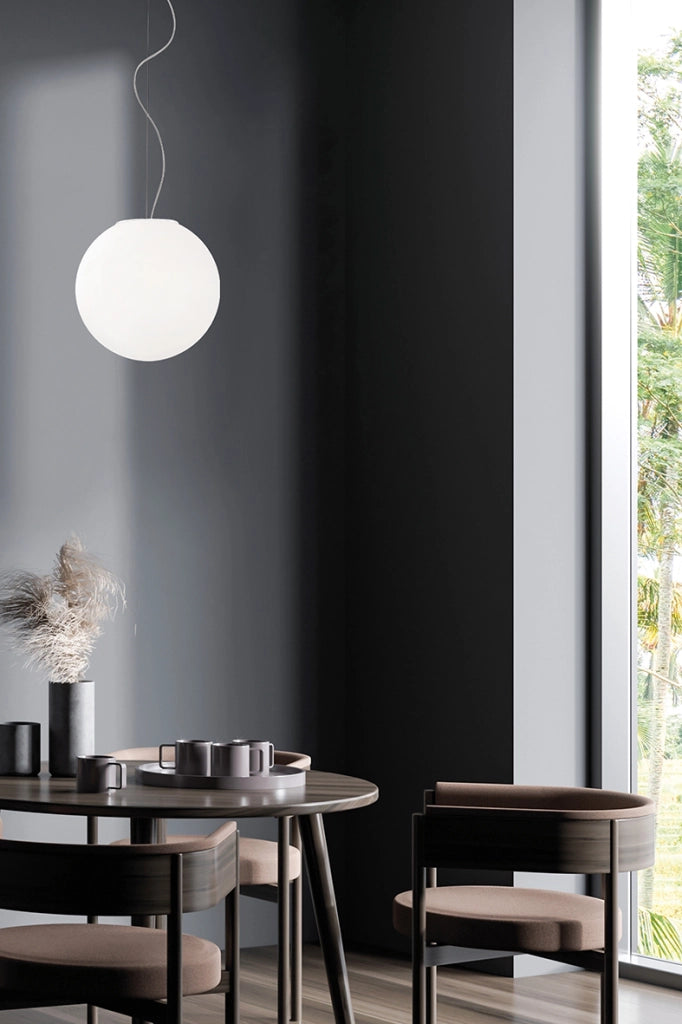 Sospensione Multipla 3 Elementi Emily Rossini Group - Vetro Satinato Bianco, 16cm x3, Attacco E14 IP20, Design Componibile ed Elegante