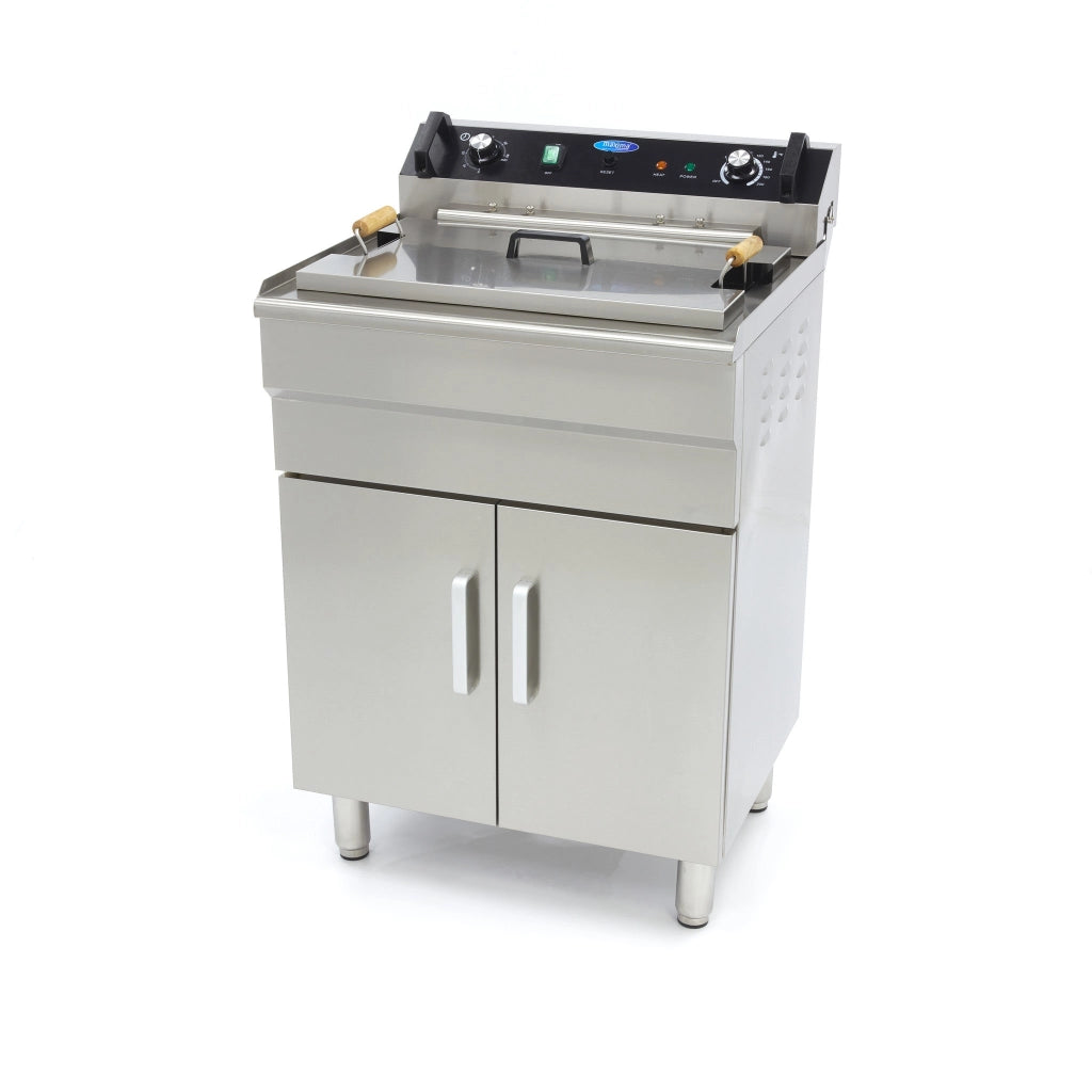 Friggitrice - 35L - 1 Cestello - con Rubinetto di Scarico - 400V