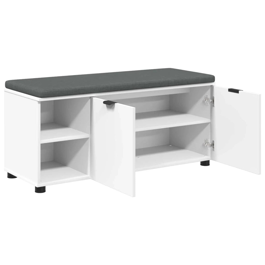 Panca per ingresso con cuscino Bianco 100 x 38 x 46 cm
