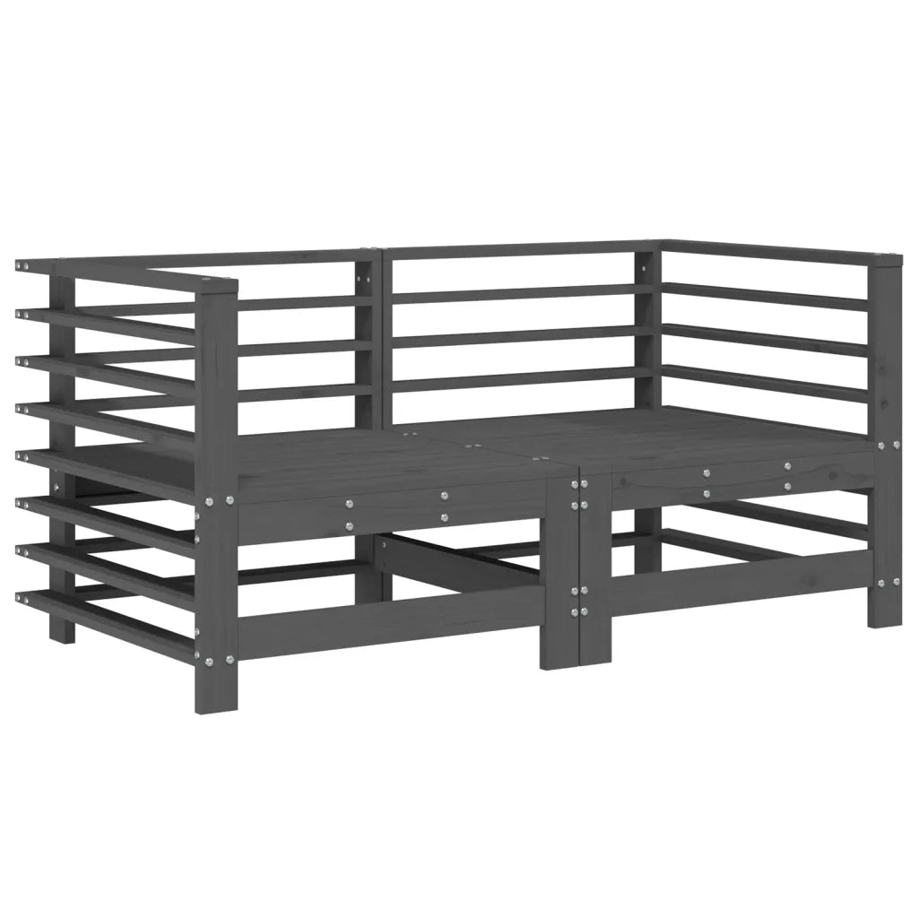 Divani Angolari da Giardino 2 pz Grigi Legno Massello di Pinocod mxl 132767