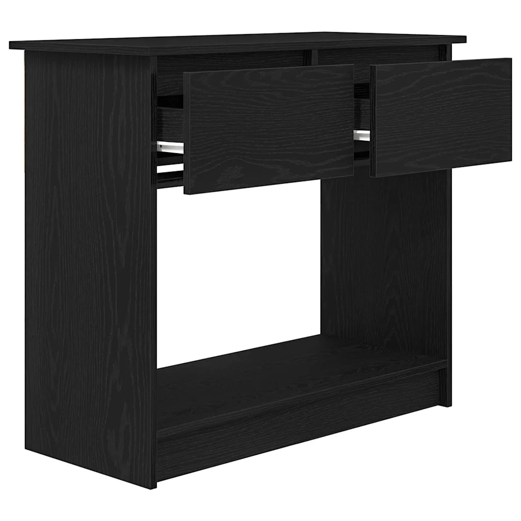 Tavolo Consolle | Tavolo d'Ingresso con Cassetti Nero 85,5x38,5x74,5 cm