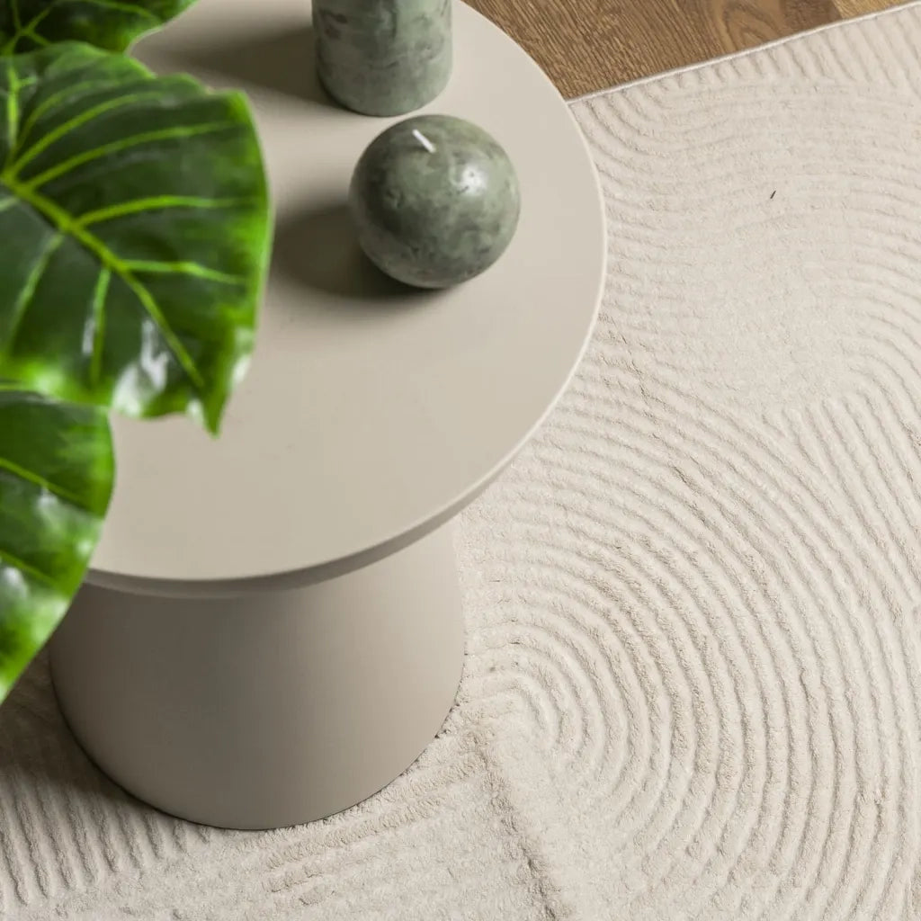 Tappeto IZA a Pelo Corto Aspetto Scandinavo Crema 140x200 cm 375441