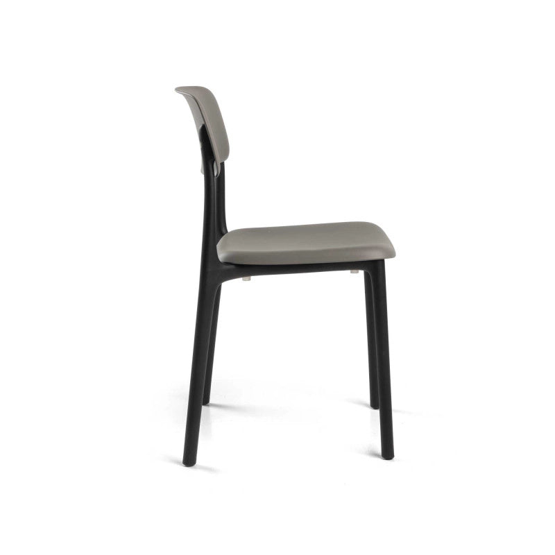 Sedia Polipropilene Poppy Grigio E Nero cm 49,5x49h79,5