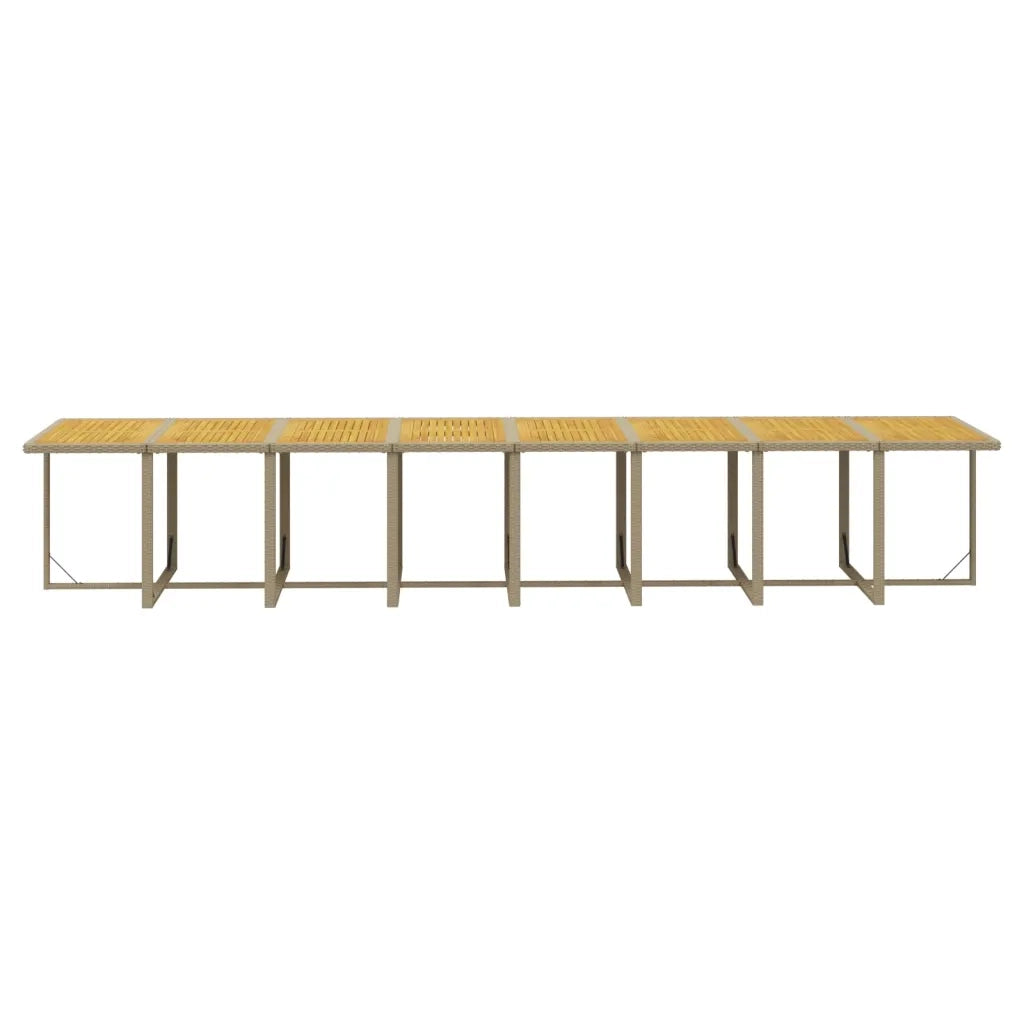 Set da Pranzo per Giardino 17pz con Cuscini in Polyrattan Beige cod mxl 35995