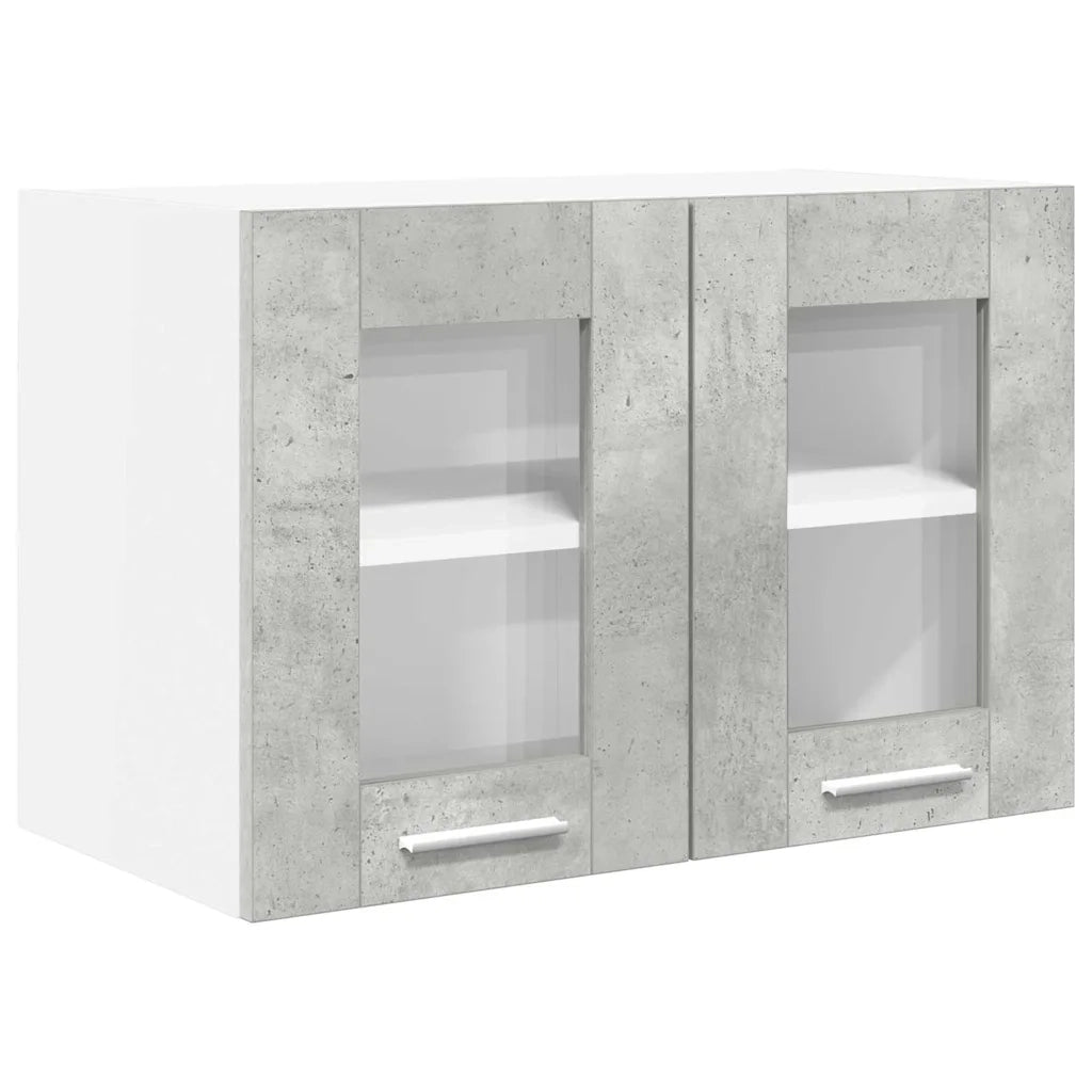 Armadio pensile con porta 2 pcs Grigio cemento 60 x 31 x 40 cm 884217