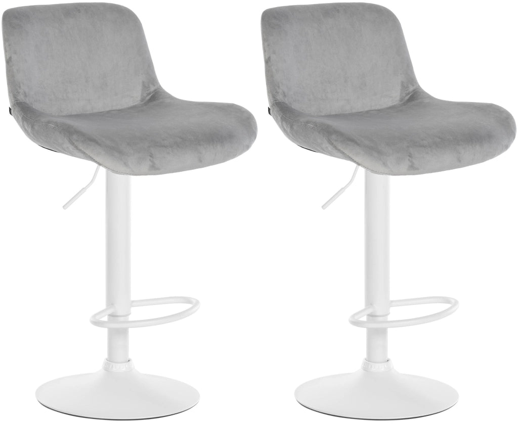 Set di 2 sgabelli da bar Solon velluto bianco 3
