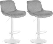 Set di 2 sgabelli da bar Solon velluto bianco 3