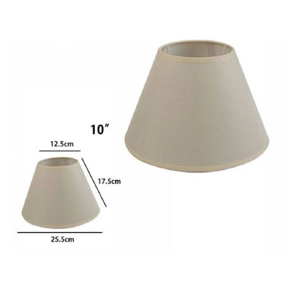 Trade Shop - Paralume Conico Cilindro Classico Ricambio Per Lampada E Applique In Tessuto Tnt - Beige   -10"   -
