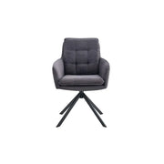 Set di 2 poltrone KAVIRA – Velluto a coste grigio – Piedi in metallo – Con braccioli – Design accogliente ed elegante