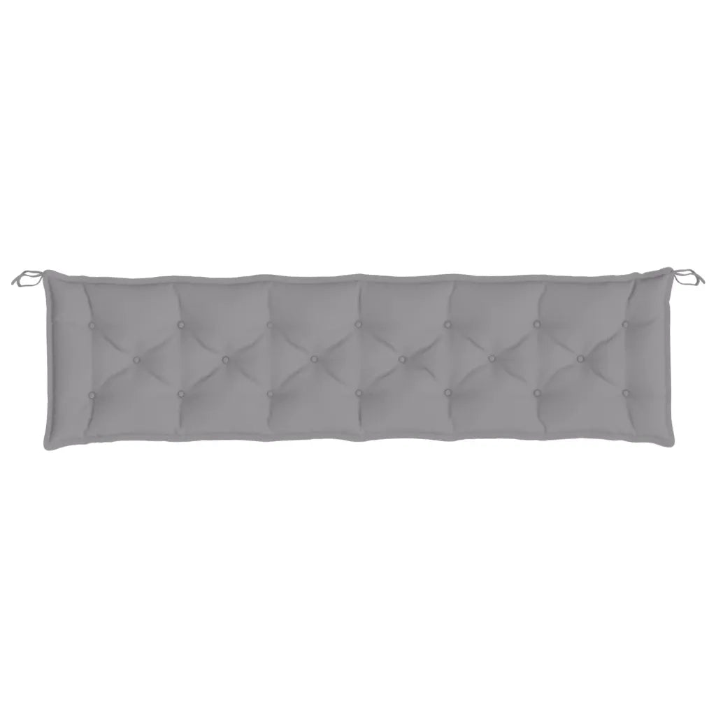 Cuscini per Panca 2 pz-Set di 2 Cuscini per panchina Grigi 200x50x7 cm in Tessuto Oxford