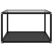 Tavolino Trasparente e Nero 60x60x35cm in Vetro Temperato 322891