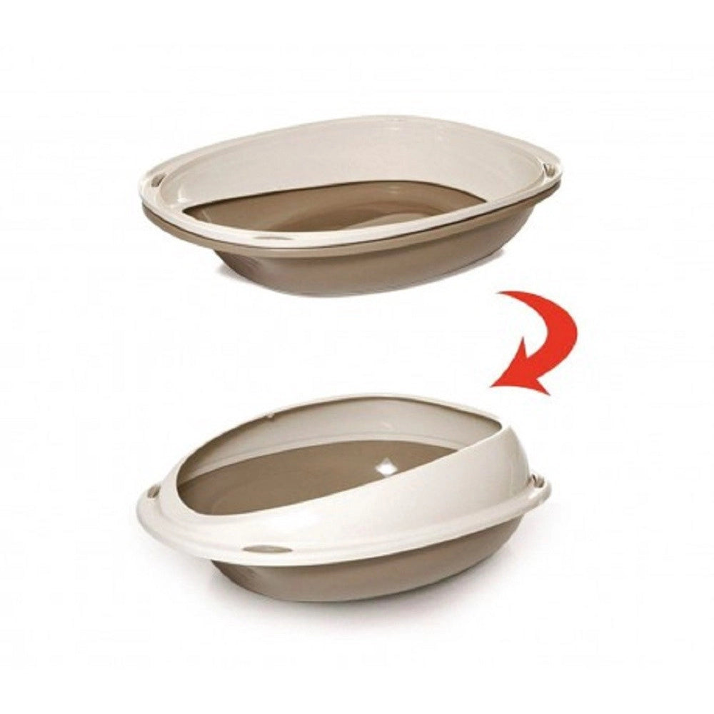 Trade Shop - Lettiera Scoperta Per Gatti Gatto Shuttle Con Bordi Rialzati Salva Sporco 57 Cm -