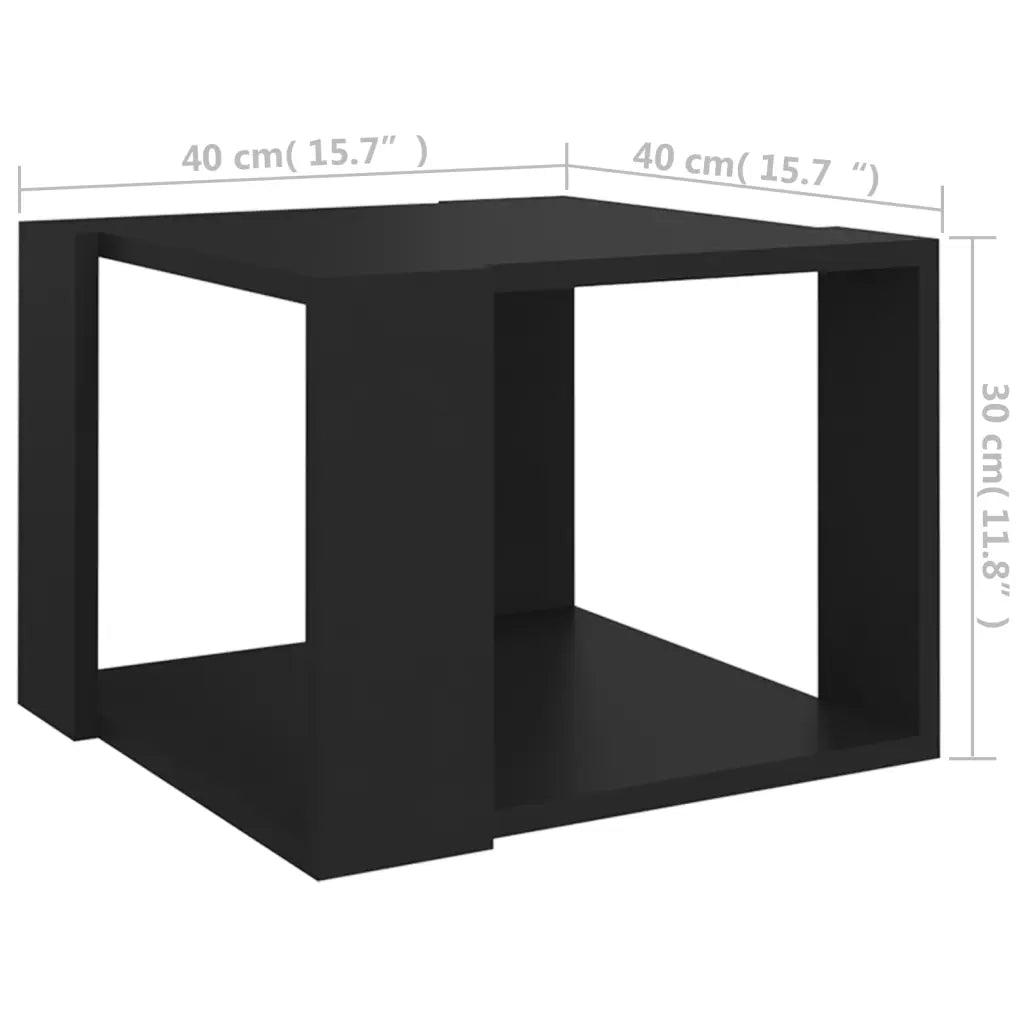 Tavolino da Salotto Nero 40x40x30 cm in Legno Multistrato 806311