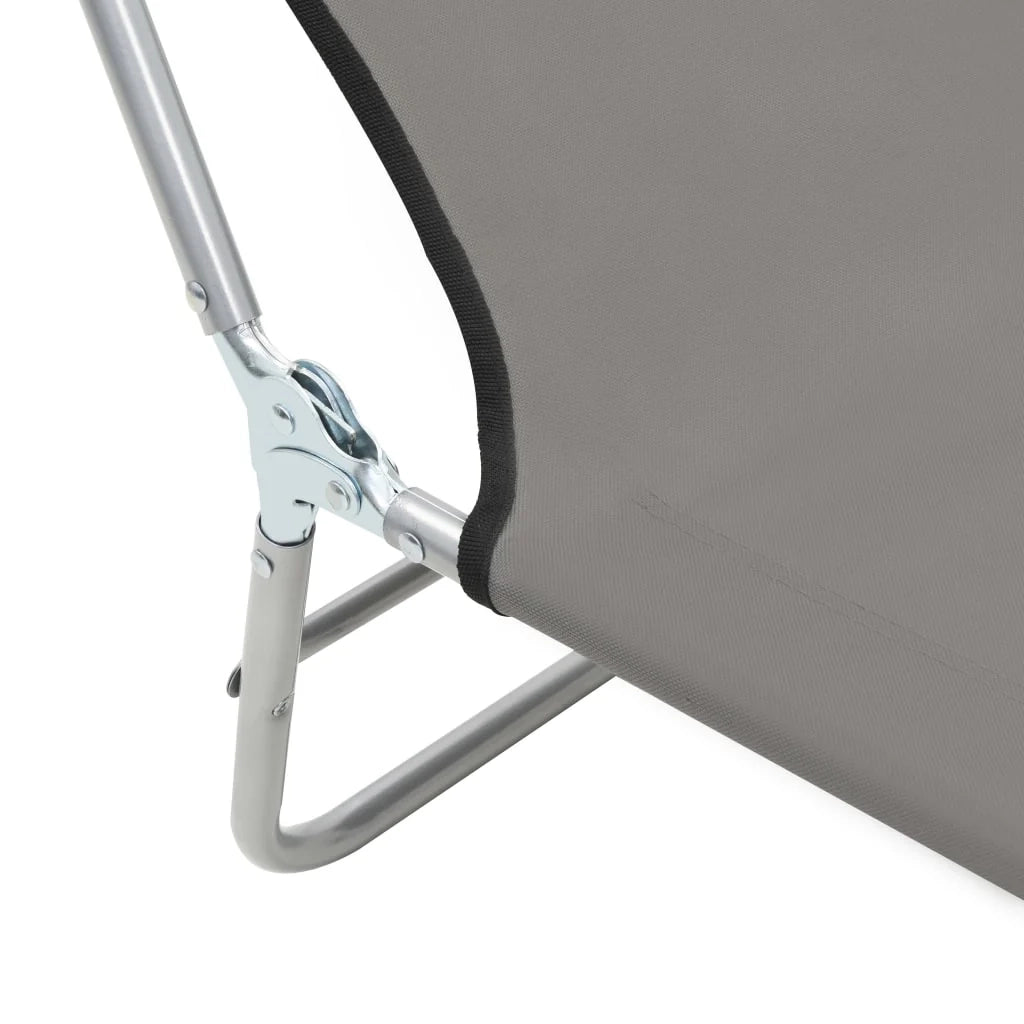 Lettini prendisole pieghevoli 182 cm 2 pezzi acciaio e tessuto grigio 02_0011934