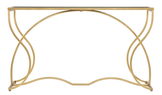 Console Sunshine 130x40x75 cm in Ferro e Specchio Oro e Nero