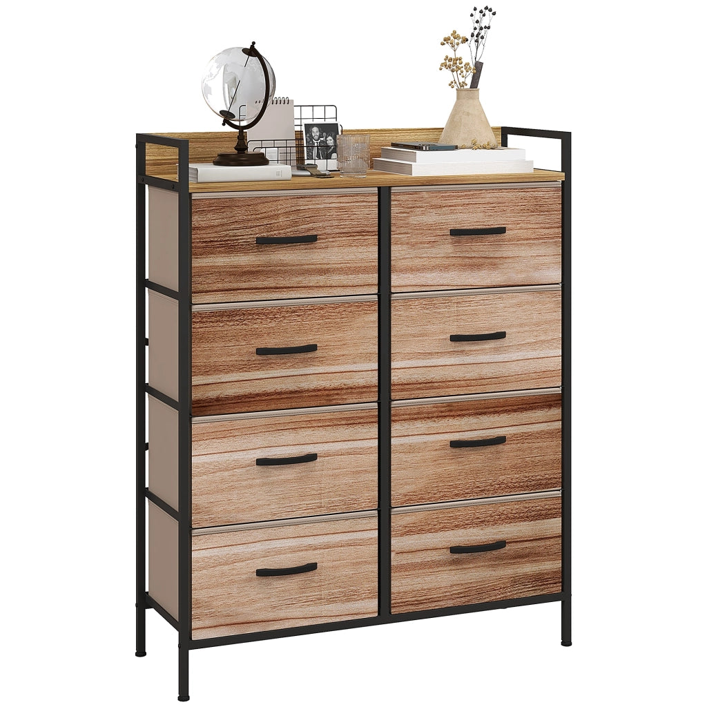 Cassettiera 8 tiroir con mensole e struttura in acciaio ¨C zephmum ¨C 79x29x101 cm