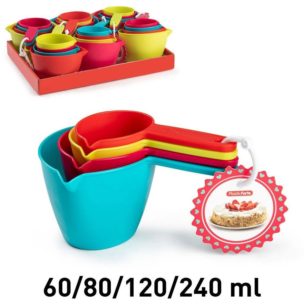 Trade Shop - Set 4pz Dosatori Per Misurare Misurini In Plastica Colorata Misure Diverse 11860 -