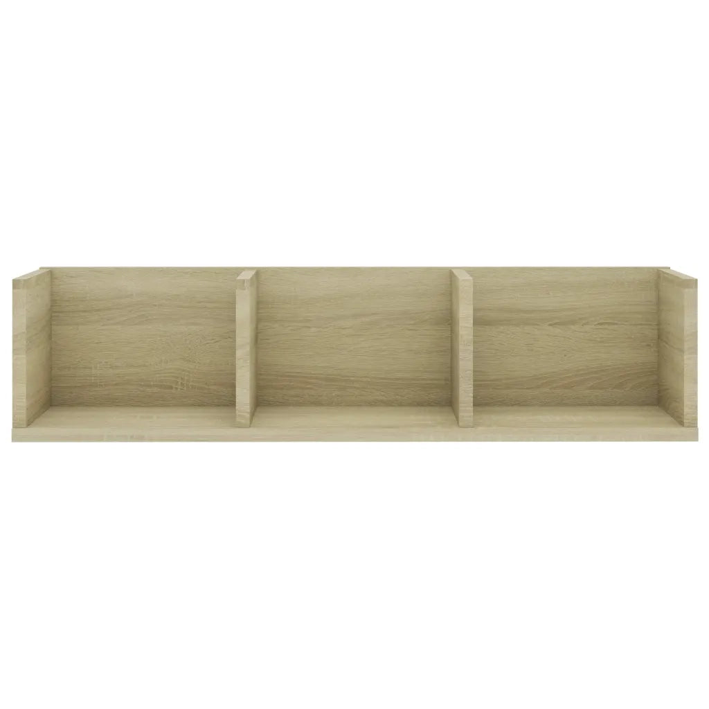 Scaffale Porta CD a Parete Rovere Sonoma 75x18x18cm Multistrato 801313