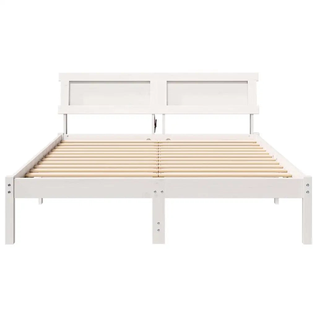 vidaXL Struttura del letto Bianco 140 x 190 cm Legno di pino massello