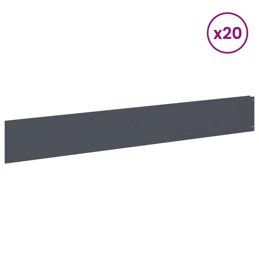 Bordura per Prato 20 pcs 100 x 15 cm Acciaio Antracite 8008819