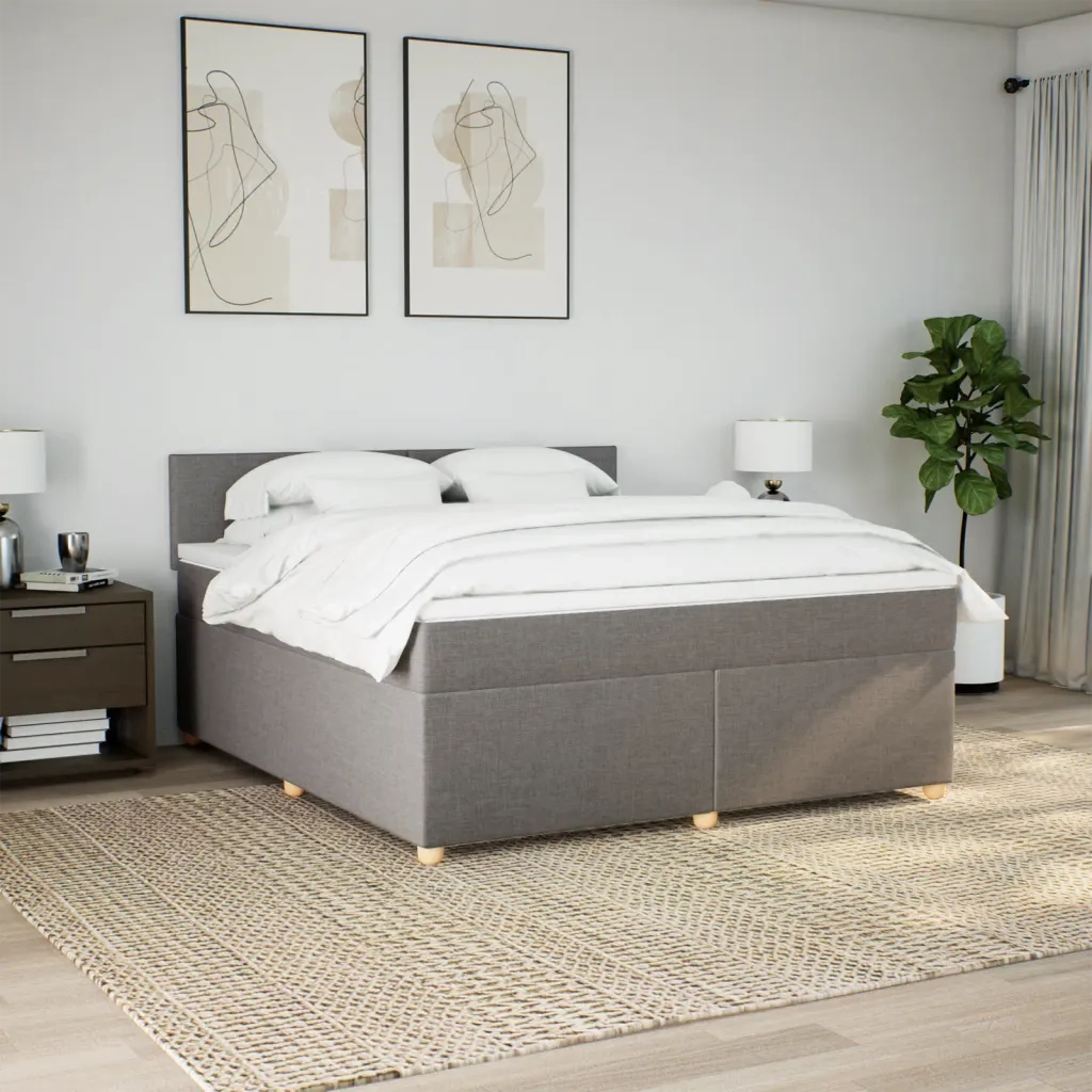 Giroletto a Molle con Materasso Tortora 180x200 cm in Tessuto 3289056