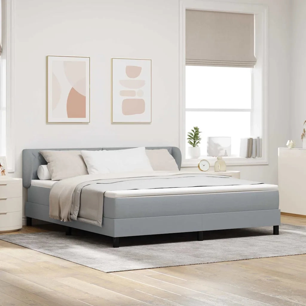 Letto a molle con materasso Grigio chiaro 180 x 200 cm Tessuto 3340101