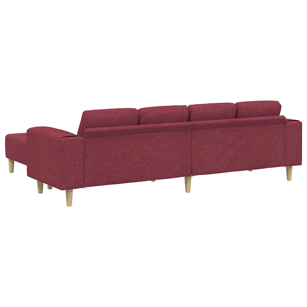 Set di divani 3 pcs Rosso vino Tessuto