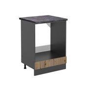 Mobile per forno da incasso R-Line Rovere artigianale/Antracite 60 cm, PL Antracite Vicco